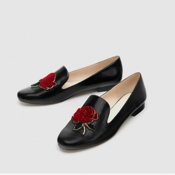 Zara Basic Collection Black Rose Loafers - Picture 2 of 9